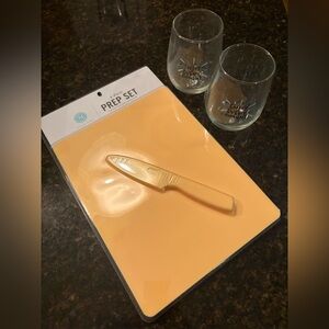 NWT Martha Stewart Prep Set and Wine Glasses